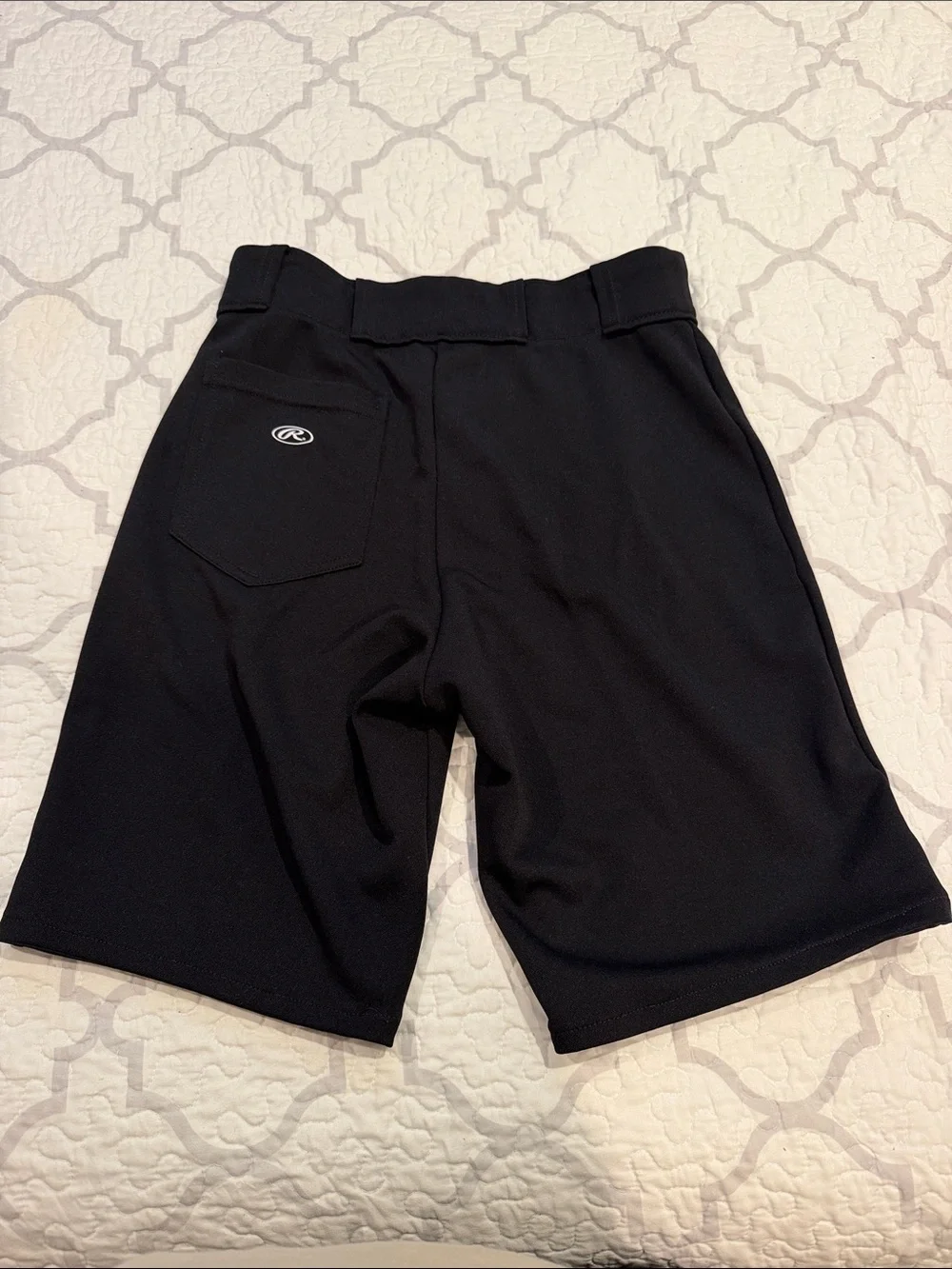 Rawlings Men's Black Flat-Front Athletic Shorts